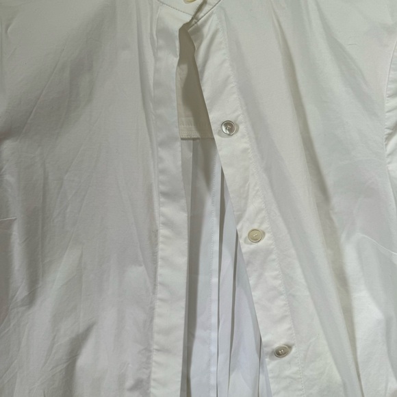 Derek Lam 10 Cotton Back Pleated Oversized Button Shirt Logo Embroidered Top S - Picture 11 of 16